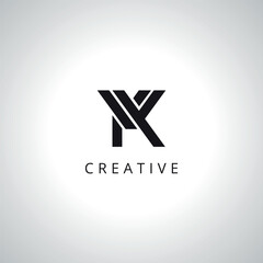 Creative Letter VK KV Monogram Logo Template With Vector Eps.