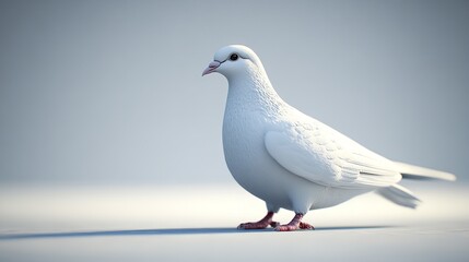 Serene white dove isolated on white transparent