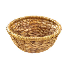 Obraz premium Rustic straw basket with intricate woven design