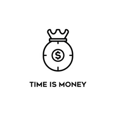 logo icon design flat abstract time is money