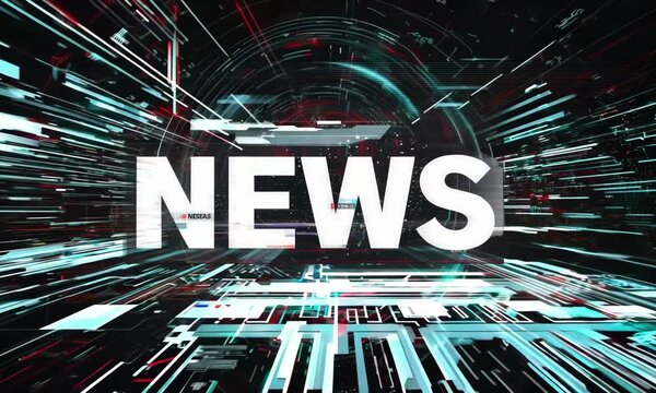 Breaking News Headline: The word "NEWS" boldly displayed with dynamic digital effects, capturing the essence of information and communication.