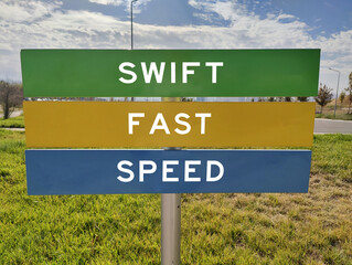 SWIFT, FAST, SPEED: Signs racing in nature’s rush, a triad of motion—where swift glides, fast...