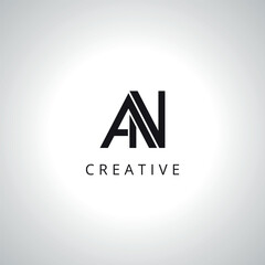 Obraz premium Creative Letter AN NA Monogram Logo Template With Vector Eps.