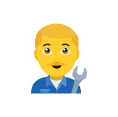 mechanic person blue collar wrench emoji vector
