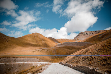 Mountain road on Ganbai Road in Ganzi area of ​​Sichuan, China