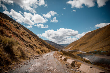 Mountain road on Ganbai Road in Ganzi area of ​​Sichuan, China