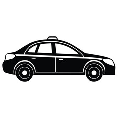 Obraz premium Vector Taxi Silhouette Classic City Cab Icon