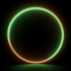 Obraz premium green light spin, laser lights, luminous, circular halo,Light ellipse,Galaxy Glint,Glowing podium,Space tunnel, science technology, cosmetic skincare, abstract glowing background