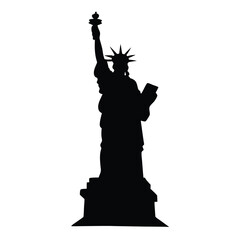 Clean Statue of Liberty Silhouette - Vector Illustration