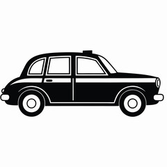 Taxi Service Symbol Black Silhouette Car