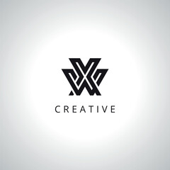 Creative Letter WX XW Monogram Logo Template With Vector Eps.