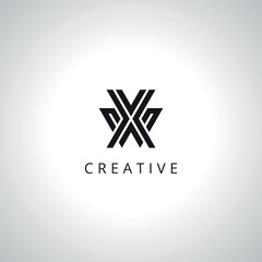 Creative Letter WX XW Monogram Logo Template With Vector Eps.