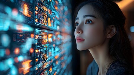 Businesswoman in control of data driven insights