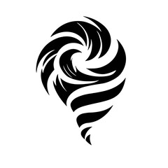 Naklejka premium Black abstract tornado swirl logo design.