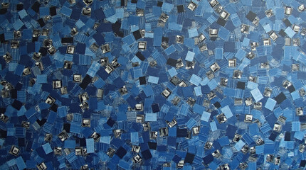Obraz premium Abstract textured background made of many small denim patches