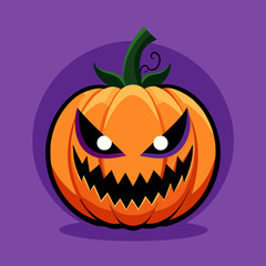 Halloween spooky pumpkin character art vector design