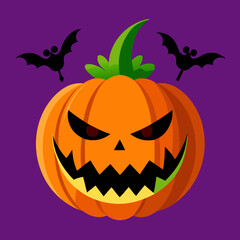 Halloween spooky pumpkin character art vector design