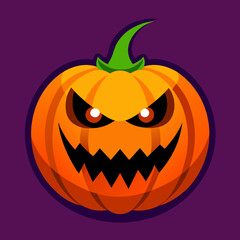 Halloween spooky pumpkin character art vector design