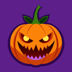 Halloween spooky pumpkin character art vector design