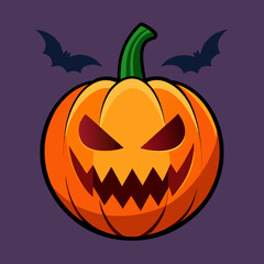 Halloween spooky pumpkin character art vector design