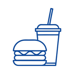 Burger and Drink Icon Vector Design.