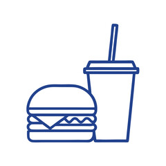 Burger and Drink Icon Vector Design.