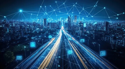 Night city highway network
