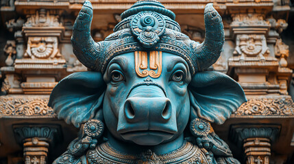 Obraz premium the nandi bull: shiva's vehicle