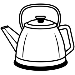 Geometric Kettle Line Art Style