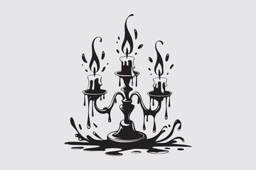 Dripping Candles Silhouette Vector