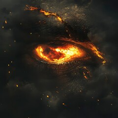 Naklejka premium Fiery Eye of the Inferno A Volcanic Abyss