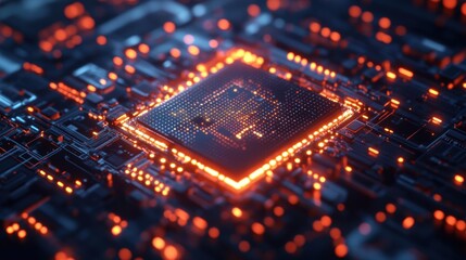 Neural AI-powered Quantum Computing Chip Visualized