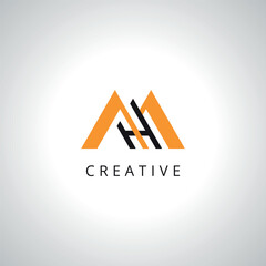 Abstract Letter MH HM Monogram Logo Template With Vector Eps.