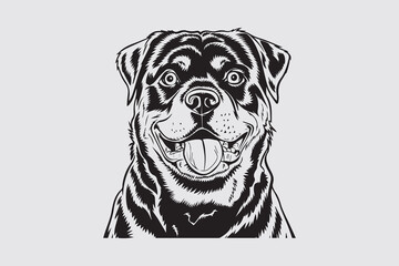 Happy Rottweiler dog Silhouette Vector