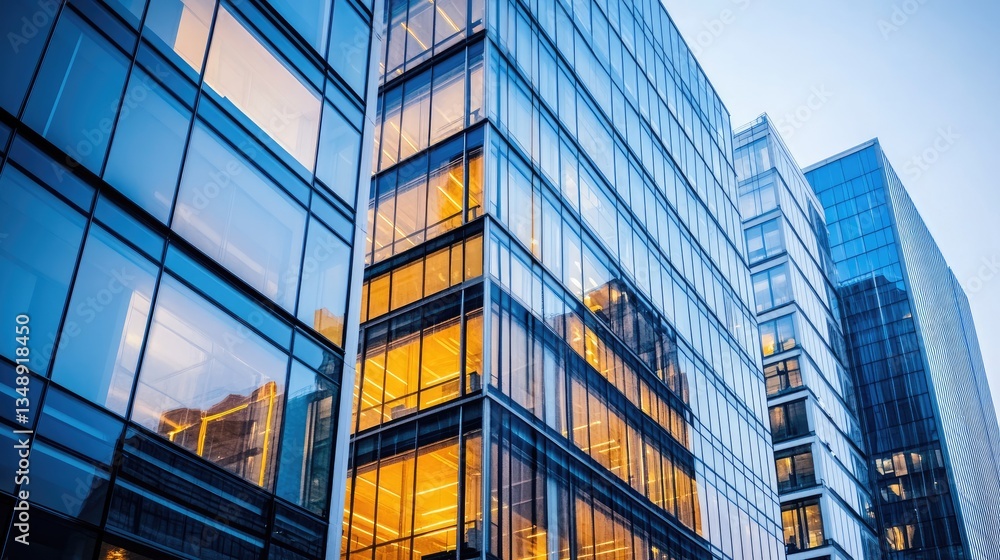 Poster a glass insulating process adding energy-efficient layers to commercial building windows.