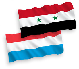 Flags of Luxembourg and Syria on a white background