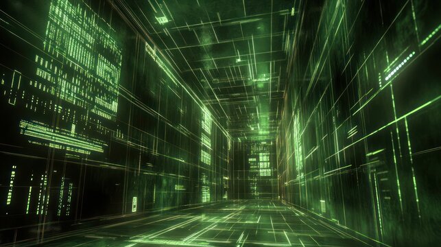 Digital Green Tunnel Futuristic