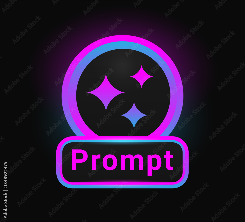 Poster artificial intelligence prompt button icon. symbol ai