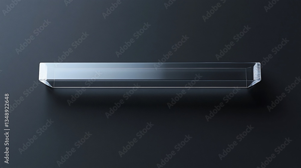 Aufkleber minimalist crystal block on dark background with clean lines and shadows