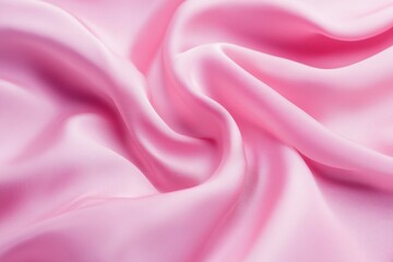 Obraz premium Smooth pink silk fabric forms gentle waves in soft lighting, creating luxurious texture. Neural network AI generated