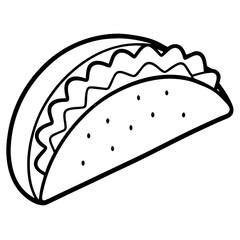 Geometric Line Art Taco Vector Concept
