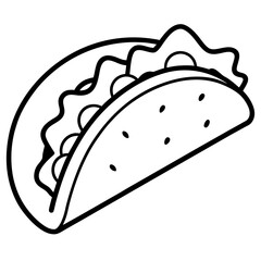 Geometric Line Art Taco Vector Concept