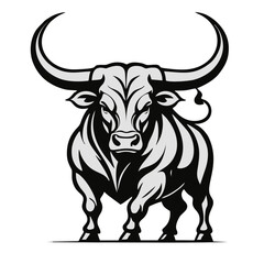 Minimalist Bull Vector Design