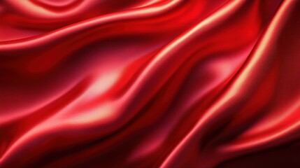 Fototapeta premium Red Silk Fabric Luxury Abstract Background with Elegant Drapes and Textures
