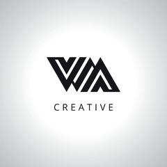 Abstract Letter WM MW Monogram Logo Template With Vector Eps.