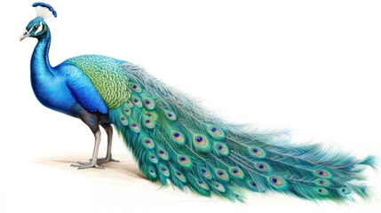 Fototapeta premium Elegant peacock with vibrant feathers