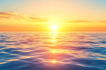 Obraz premium The radiant sun shines brightly upon the calm ocean water