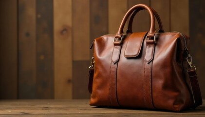 Brown leather satchel, handles, zipper detail, satchel, zipper, vintage