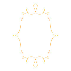 Gold frame, elegant, vintage vector illustration, isolated on a transparent background. Decorative element for card, album, certificate, poster.