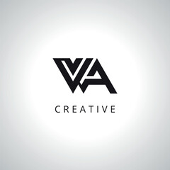 Abstract Letter WA AW Monogram Logo Template With Vector Eps.